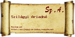 Szilágyi Ariadné névjegykártya